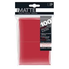Ultra Pro: PRO-Matte 100ct Standard Deck Protector sleeves - Red (66 x 91 mm)