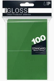 Ultra Pro: PRO-Gloss 100ct Standard Deck Protector sleeves - Green (66 x 91 mm)