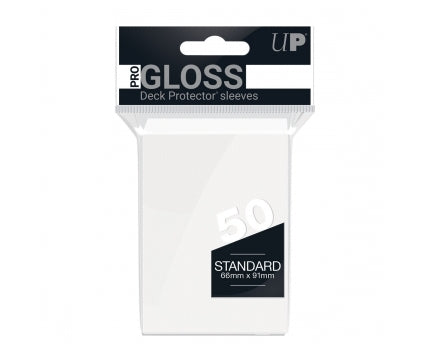 Ultra Pro: PRO-Gloss 50ct Standard Deck Protector sleeves - White (66 x 91 mm)