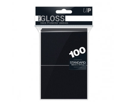Ultra Pro: PRO-Gloss 100ct Standard Deck Protector sleeves - Black (66 x 91 mm)