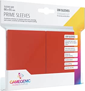GameGenic Prime Sleeves Standard Size Red 100 st
