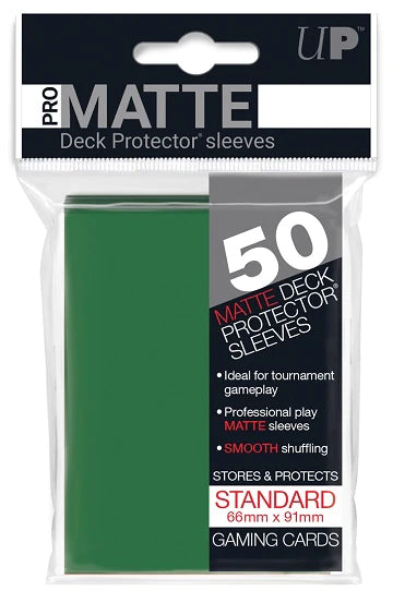 Ultra Pro: PRO-Matte 50ct Standard Deck Protector sleeves - Green (66 x 91 mm)